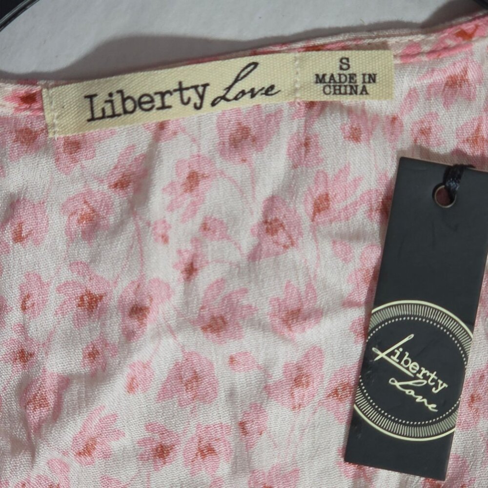 NWT Liberty Love Pink Floral Smocked Mini Dress - Picture 3 of 4